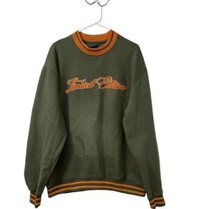 Boohoo man Green & Orange Sweatshirt (Size Medium)